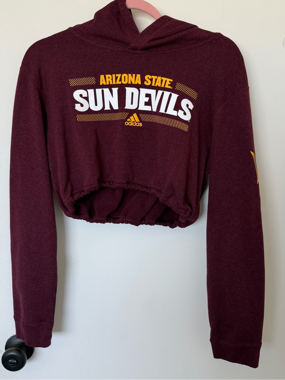 Adidas Arizona State ASU Sun Devils Cropped Hoodie Size Youth Large (14/16)